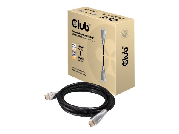 Club 3D Premium High Speed HDMI™ 2.0 4K60Hz UHD Cable 1 m/ 3.28 ft - 1 m - HDMI tipo A (Standard) -