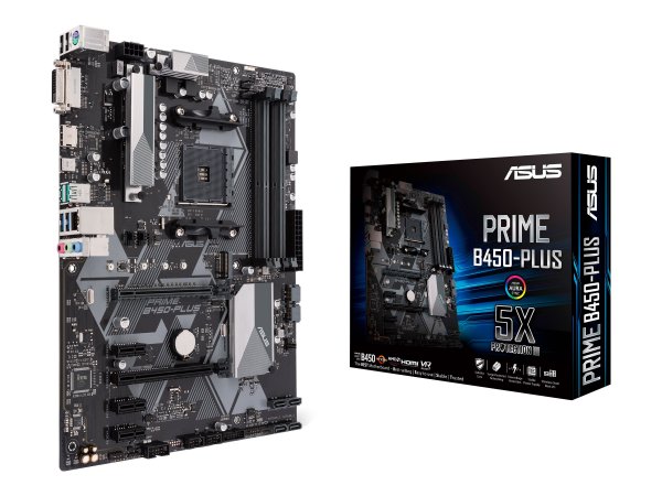 ASUS PRIME B450-PLUS - AMD - Socket AM4 - AMD Athlon - AMD Ryzen 2000 Series - AMD Ryzen 3000 Series