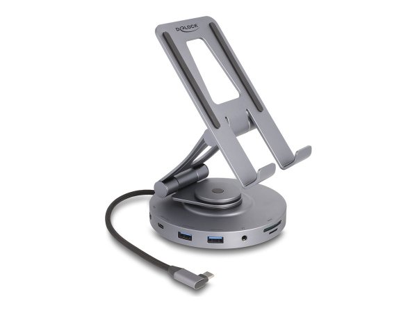 Delock Docking station per tablet e portatile 4K con supporto integrato - HDMI / USB / Hub / SD / Mi