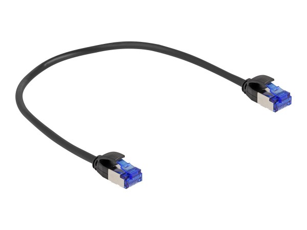 Delock Cavo di rete RJ45 Cat.6A S/FTP sottile da 0,25 m nero - 0,25 m - Cat6a - S/FTP (S-STP) - RJ-4