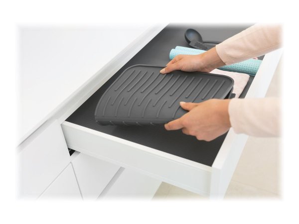 Brabantia 117442 - Scolapiatti - Tappetino - Da tavolo - Stoviglie - Grigio - Silicone