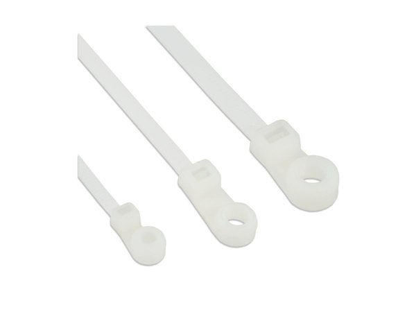 InLine Fascette stringic. con occhiello di fissaggio - 200x4,8mm - neutra - 100pz