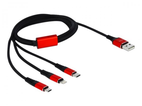 Delock USB Ladekabel 3 in 1 für Lightning Micro Type-C - Cavo - Digitale/dati