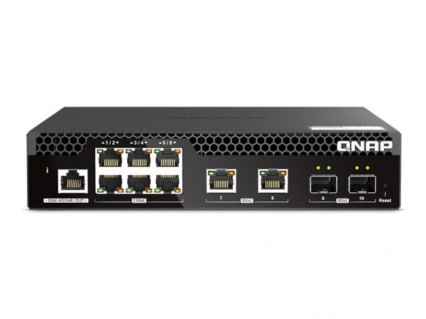 QNAP Layer 2 Web Managed Switch QSW-M2106R-2S2T - Interruttore - Vetroresina (lwl)