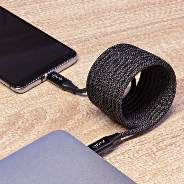InLine Cavo magnetico USB-C - spina/spina USB-C - 100W - nero - 1,5m