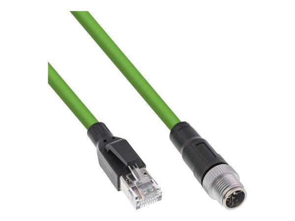 InLine Cavo di rete industriale - M12 8-pin X-coded to RJ45 plug - Cat.6A PUR 3m
