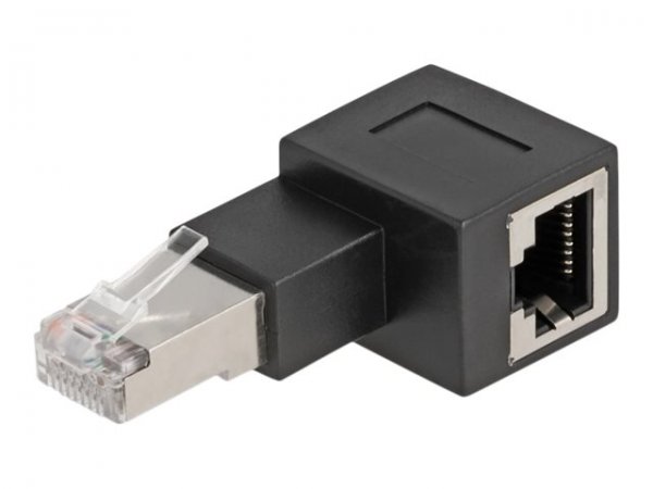 Delock Adattatore da maschio RJ45 a femmina RJ45 Cat.6A 90° angolato verso destra - RJ45 - Nero - Ma
