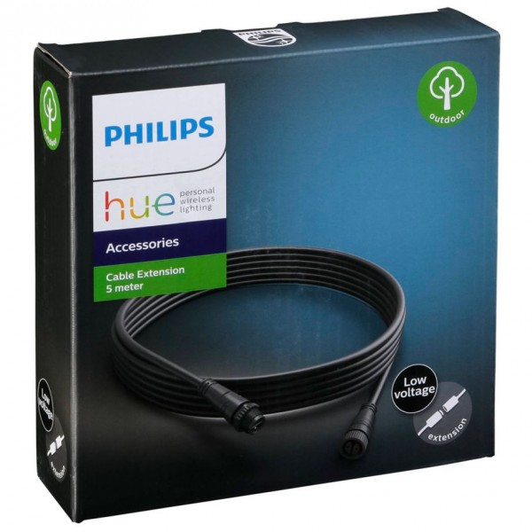 Philips Hue White and Color ambiance Hue Cavo Estensione da Esterno 5M - Cavo di prolunga - Nero - S