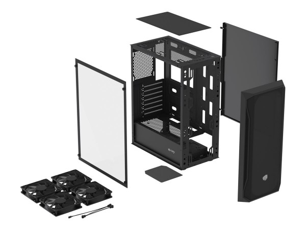 Fury Shobo SH4F Midi Tower Black - Midi/minitower - ATX