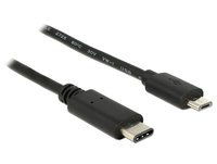 Delock 83602 - 1 m - USB C - Micro-USB B - USB 2.0 - Maschio/Maschio - Nero
