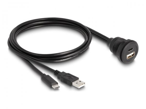 Delock Cavo USB 2.0 da USB Tipo-A maschio e USB Type-C maschio per USB Tipo-A femmina e USB Type-C f