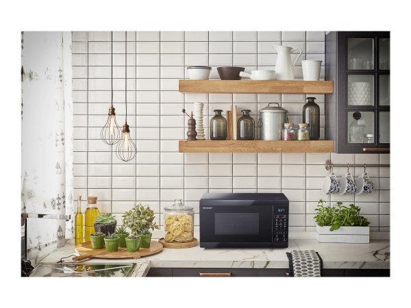 Sharp YC-MG02E-B - Superficie piana - Microonde con grill - 20 L - 800 W - Display incorporato - Pul
