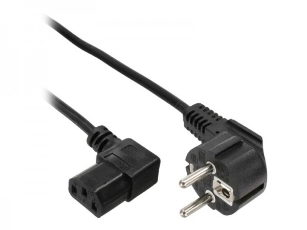 InLine Cavo alimentazione spina Tedesca 90° presa C-13 90°D - nero - 5m