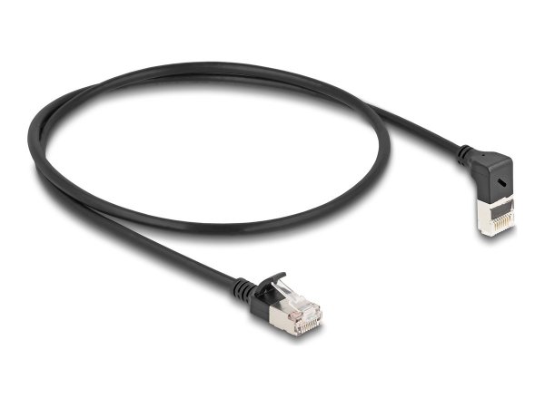 Delock RJ45 Netzwerkkabel Cat.6a S/FTP Slim 90° oben gewinkelt gerade - Cavo - Rete