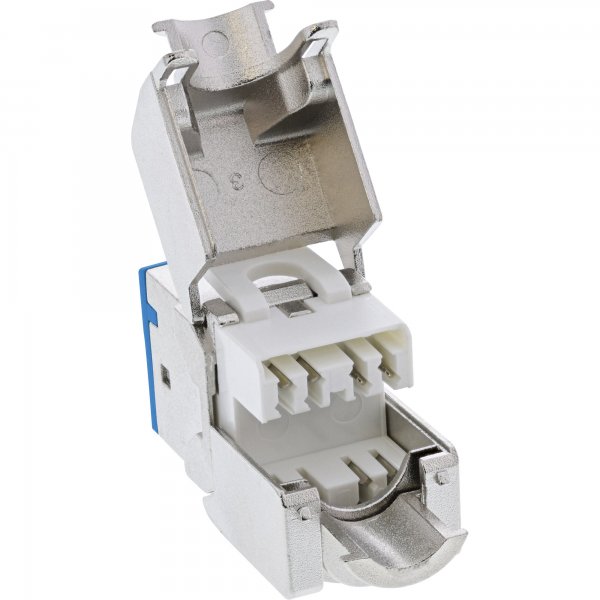 InLine Pack da 8 Keystone RJ45 jack - schermato - Cat.6A - blu