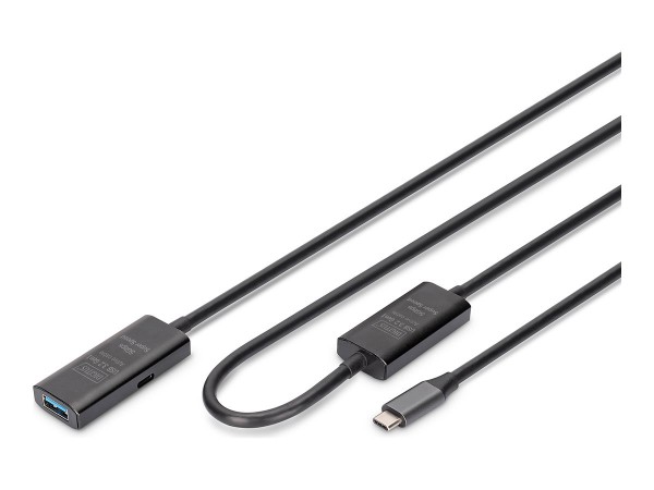 DIGITUS Aktives USB 3.2 Gen1 5G Verlängerungskabel USB-C - USB-A - Cavo - Digitale/dati