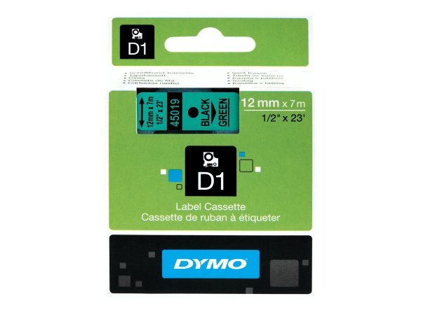 Dymo D1 etichette originali | Rotolo da 12 mm x 7 m | stampa nera su blu | etichette autoadesive per