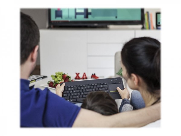 Logitech K400 Plus - Mini - Wireless - RF Wireless - QWERTY - Nero