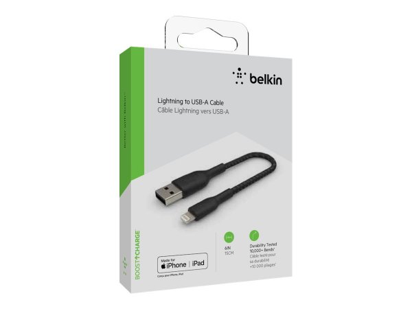 Belkin CAA002BT0MBK - 0,15 m - Lightning - USB A - Maschio - Maschio - Nero