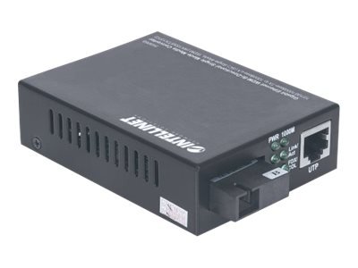 Intellinet Gigabit Ethernet WDM Bi-Directional Single Mode Media Converter, 10/100/1000Base-Tx to 10