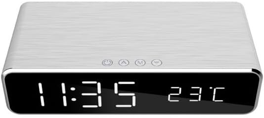 GEMBIRD - Sveglia digitale con funzione di ricarica wireless, colore: Argento