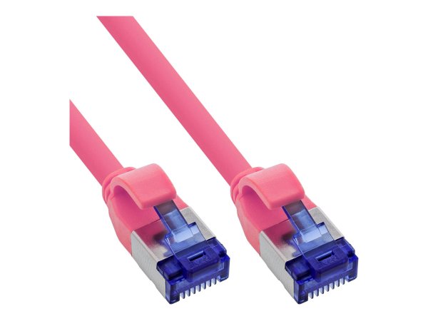 InLine Patchcord Slim - Cat.6A - S/FTP - TPE (LSZH) - PoE - magenta - 15m