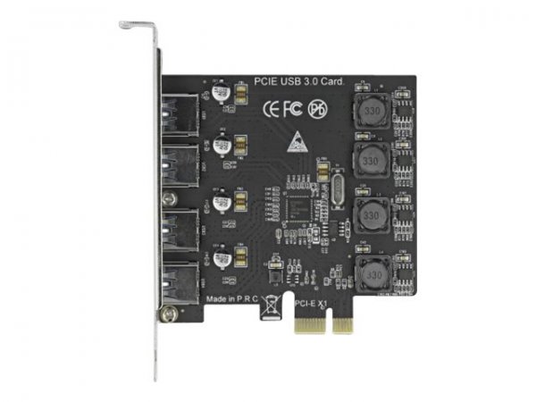 Delock Scheda PCI Express x1 per 4 x USB Tipo-A femmina SuperSpeed USB (USB 3.2 Gen 1) - PCIe - USB