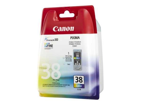 Canon PIXMA CL-38 - Cartuccia di inchiostro Originale - Ciano, Magenta, Giallo - 9 ml