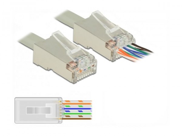 Delock 86454 - RJ-45 - Trasparente - Policarbonato - Cat6 - U/FTP (STP) - Oro