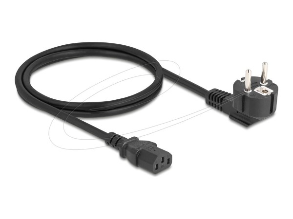 Delock Netzkabel PC Schutzkontaktstecker CEE 7/7 90° - Cavo - Alimentazione/alimentazione