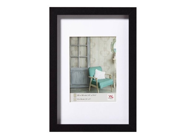 Walther Design EA040B - Cornice per foto singola - Legno - Nero - 20 x 27 cm - Rettangolare - 330 mm