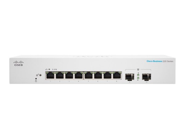 Cisco CBS220-8T-E-2G - Gestito - L2 - Gigabit Ethernet (10/100/1000) - Montaggio rack - 1U
