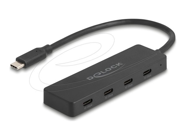 Delock USB 10 Gbps Type-C Hub mit 4 x Buchse schwarz