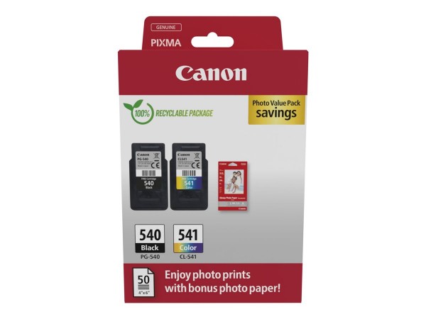 Canon Multipack 2pz cartuccia originale 540+541 (nero+colori) - inclusi 50 fogli carta fotografica 1