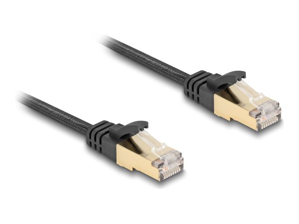 Delock RJ45 Flachband Netzwerkkabel mit Geflechtmantel Cat.6a S/FTP Stecker zu - Cavo - Rete
