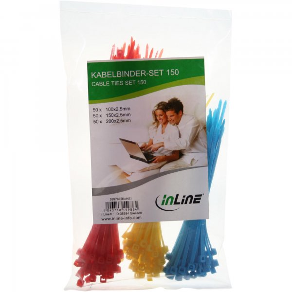InLine Fascette stringicavo varie dimensioni - colori vari - Set da 150pz