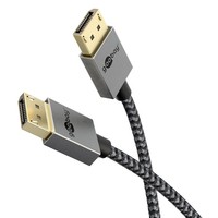 Goobay DisplayPort Kabel 2.0/2.1 Slim silber/schwarz - Cavo - Digitale/display/video