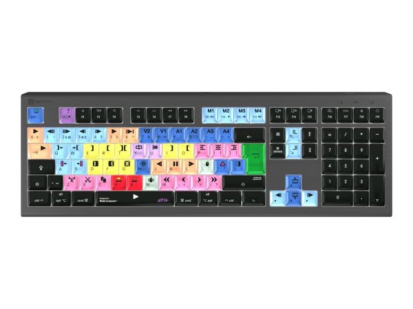 Logickeyboard LKB-MCOM4-A2M-UK - Cablato - USB - Tasto con meccanismo a forbici - QWERTY - LED - Ner