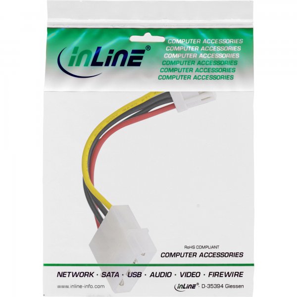 InLine Cavo di alimentazione int. F 4pin 3,5" a M 4 pin 5,25" - 0,06m