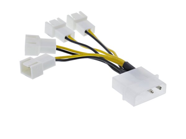 InLine Cavo alimentazione ventole da 4pin 5,25” M - 4x 3pin Fan M - 0,3m