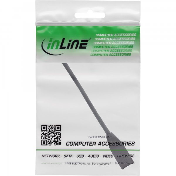 InLine Protezione interfaccia RJ45 Cat.6A S/FTP - RJ45 M/F - nero - 0,2 m