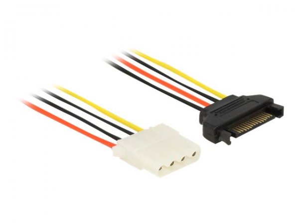 Delock 60136 - 0,2 m - SATA a 15 pin - Molex (4-pin) - Maschio - Femmina - Dritto