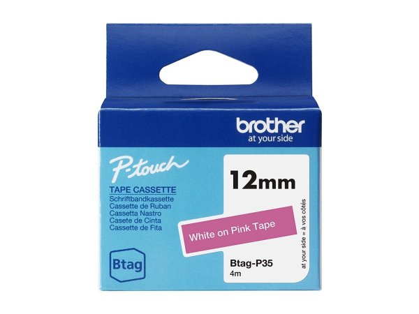 Brother Schriftband Btag BTAGP35 12 mm weiß auf pink 1 St.