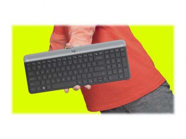Logitech Slim Wireless Combo MK470 - Tastatur-und-Maus-Set - Tastiera - Ottico