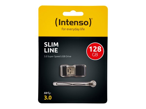 Intenso Slim Line - 128 GB - USB tipo A - 3.2 Gen 1 (3.1 Gen 1) - 100 MB/s - Cuffia - Nero