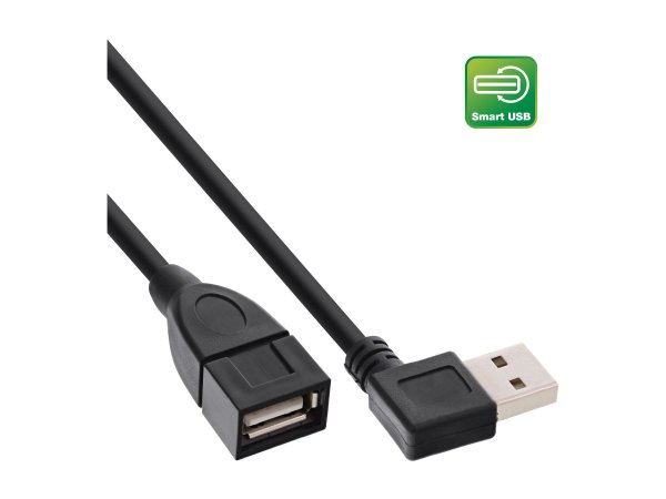 InLine Prolunga Smart USB 2.0 angolata - Tipo A,mreversibile - F - nero - 1m