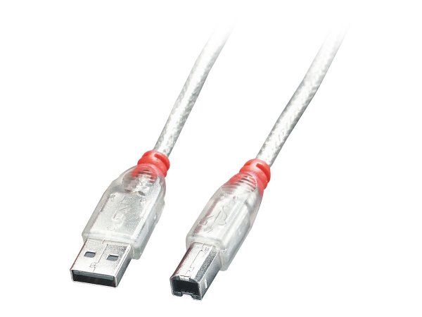 Lindy 41755 - 5 m - USB A - USB B - USB 2.0 - 0,48 Gbit/s - Trasparente