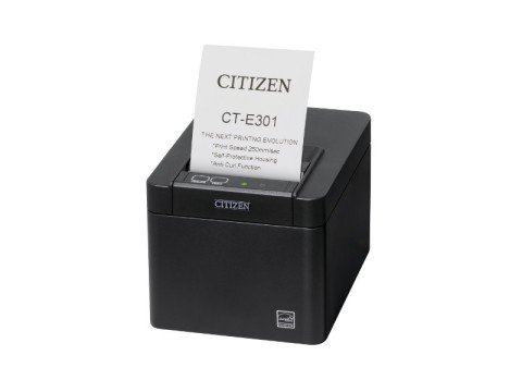 Citizen CT-E301 Printer LAN/USB/Ser Black - Stampanti pos - Stampa a trasferimento termico