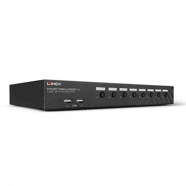 Lindy DisplayPort 1.2 USB 2.0 KVM Switch - Kvm switch - 8-port