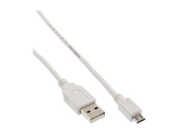 InLine Cavo USB 2.0 Micro - A maschio / Micro B maschio - bianco - 5m